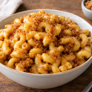 Macaroni met bruine suiker