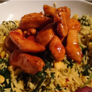Sticky Kip in sinaasappelsaus