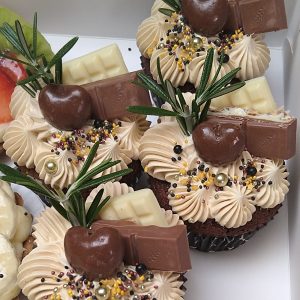 Chocolade cupcakes met mokkacreme
