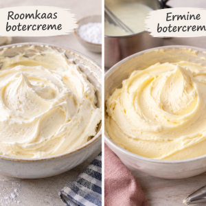 Roomkaas botercreme en Ermine botercreme